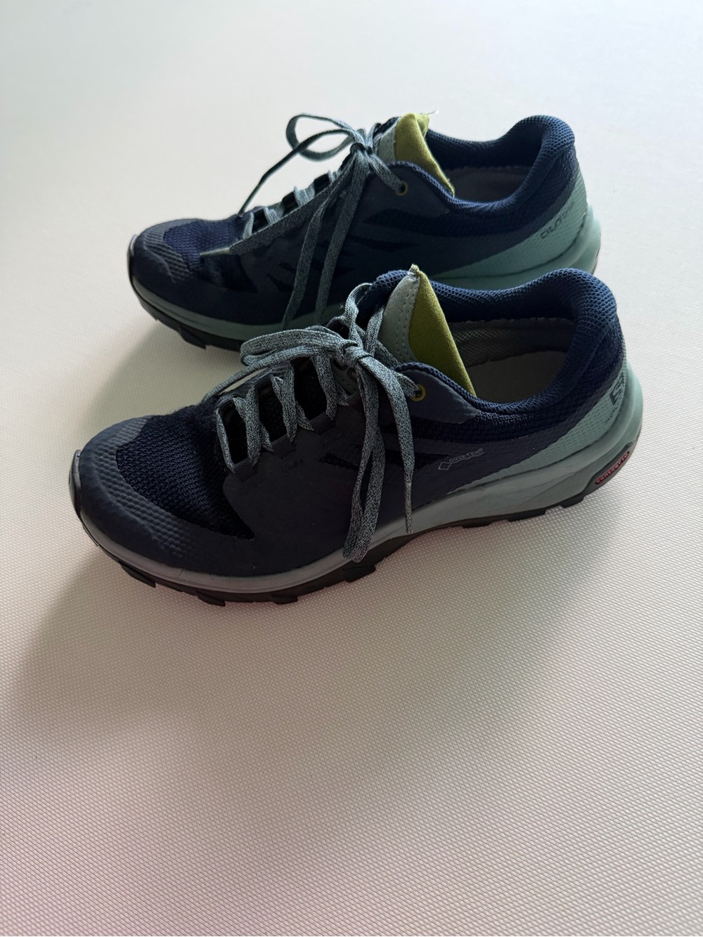 Salomon Navy and Sage Green Women's Trail Sneakers